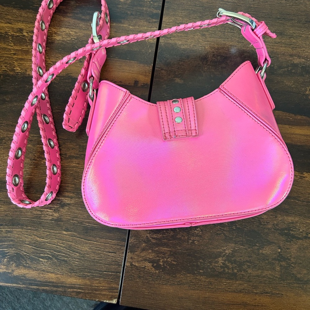 Urban Outfitters Devon Pink Studded Shoulder Bag - Picture 9 of 11